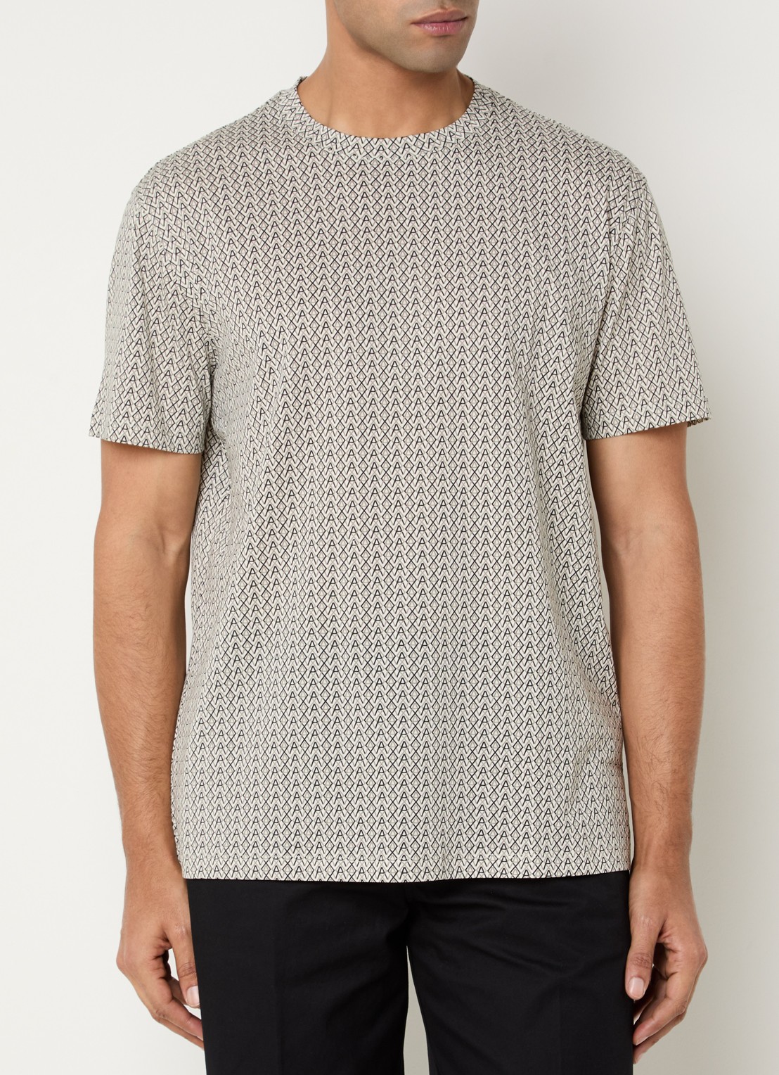 Armani T-shirt met print - detail 4 lichtgrijs
