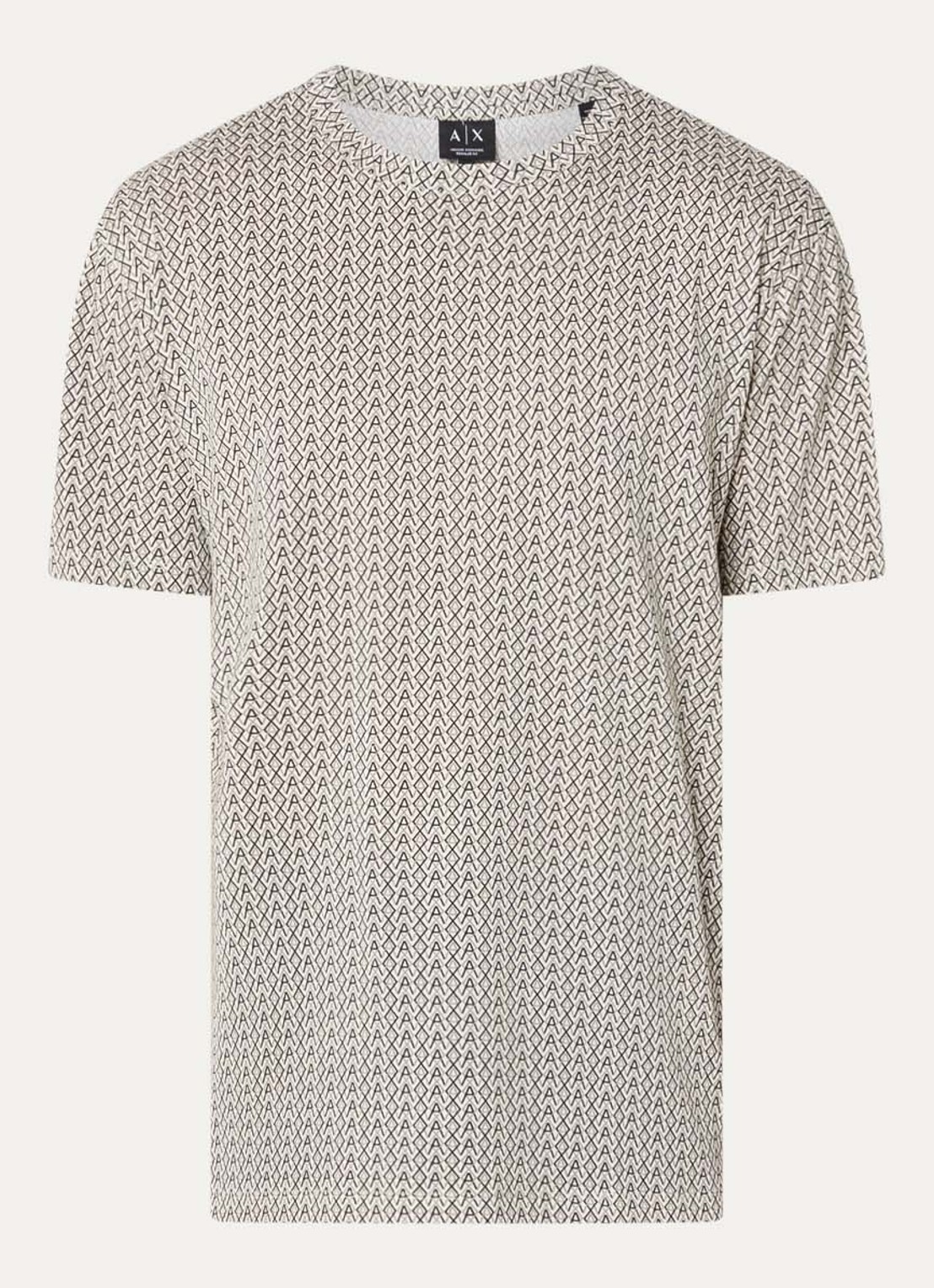 Armani T-shirt met print - voorkant lichtgrijs