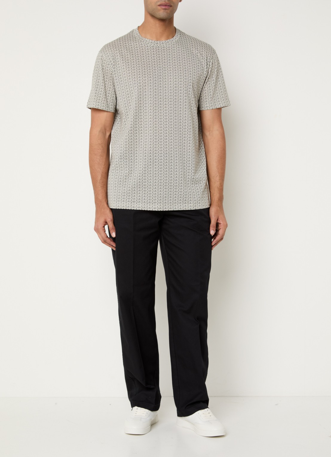 Armani T-shirt met print - voorkant 2 lichtgrijs