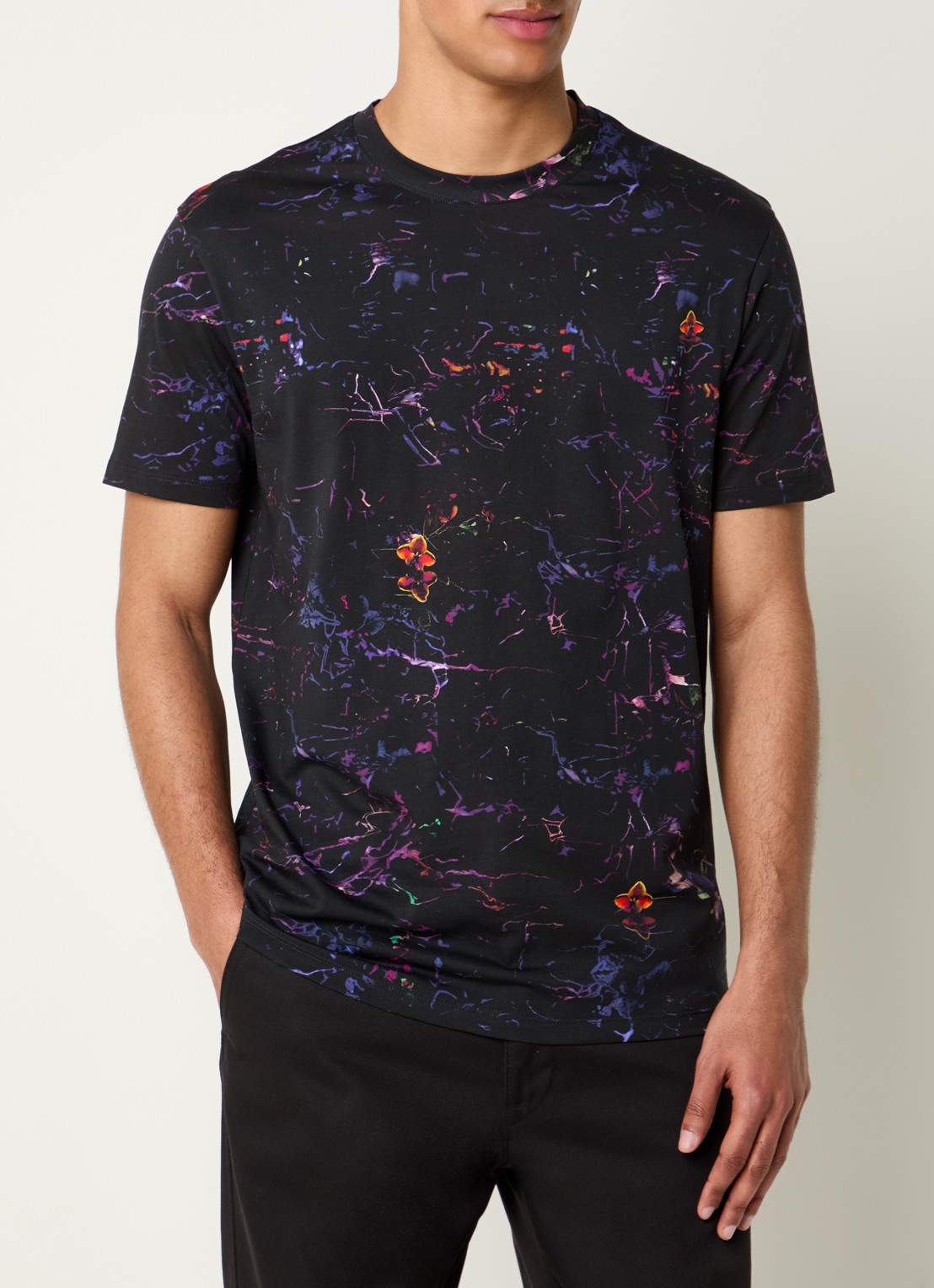 Armani T-shirt met print - detail zwart