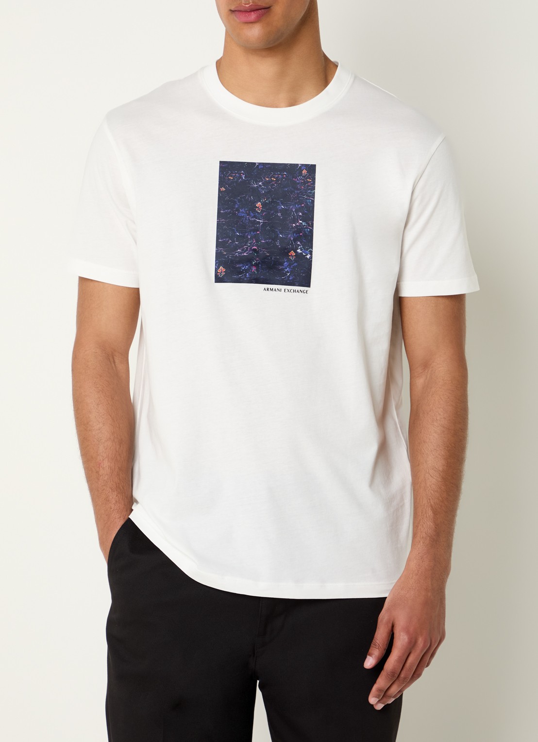 Armani T-shirt met print - detail 4 gebroken wit