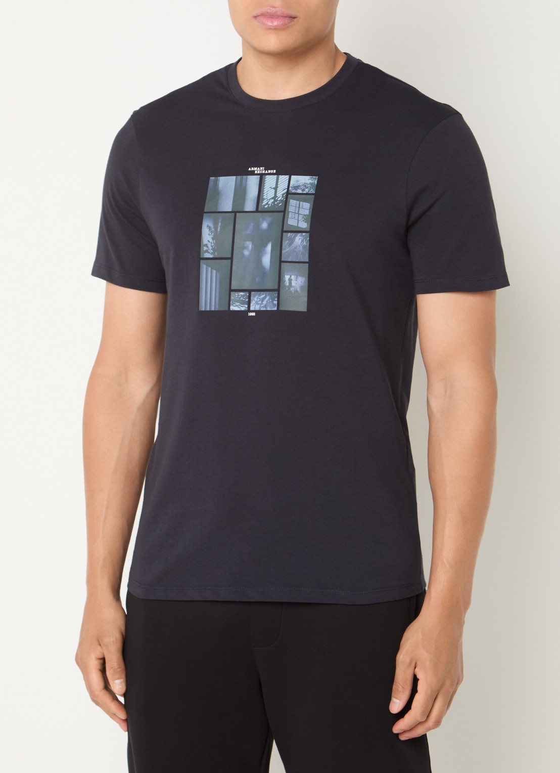 Armani T-shirt met print - detail 3 donkerblauw