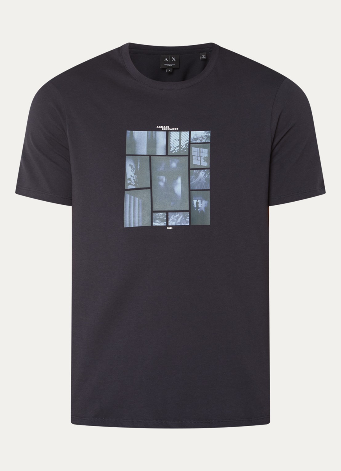 Armani T-shirt met print - voorkant donkerblauw
