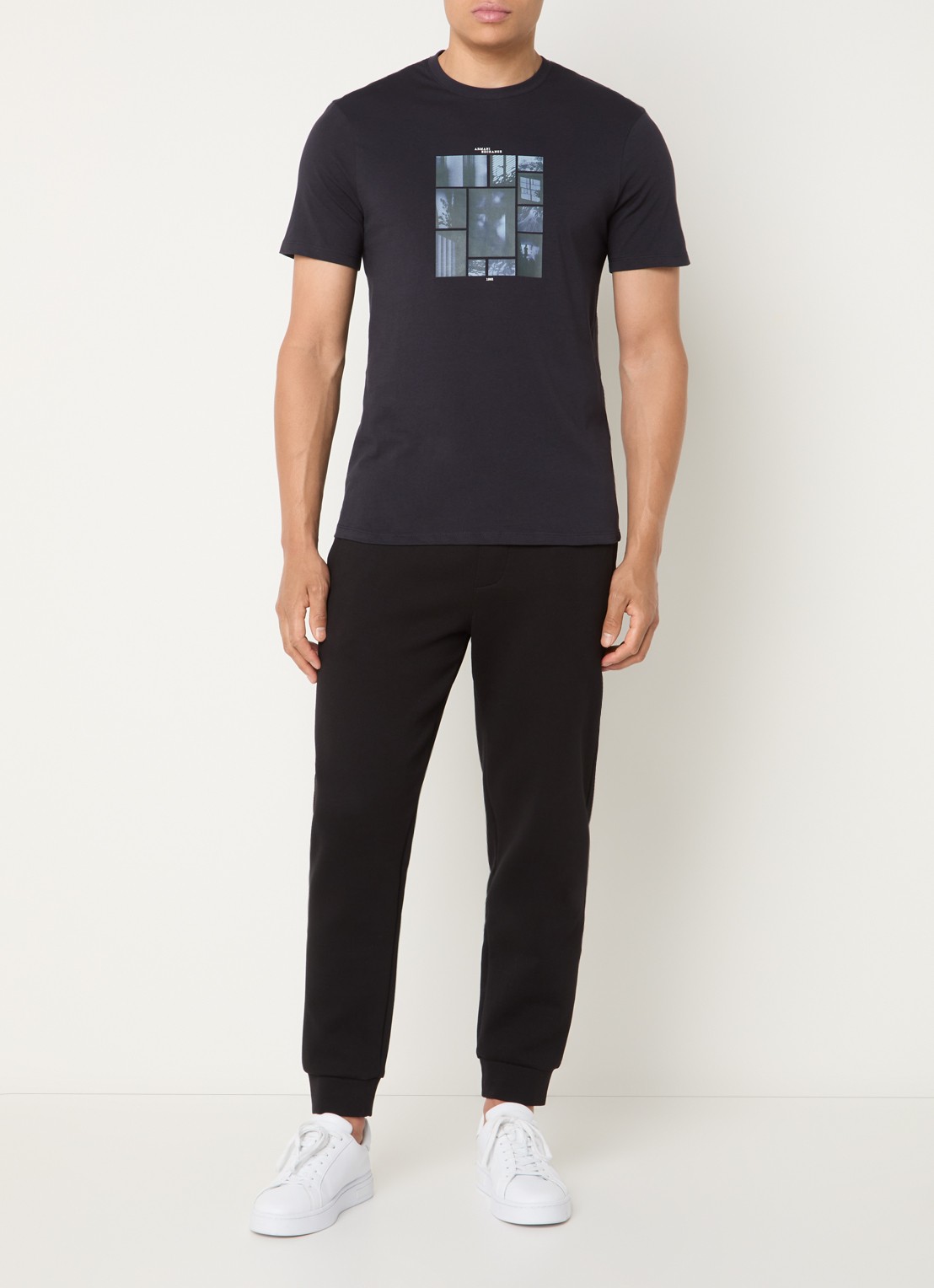 Armani T-shirt met print - voorkant 2 donkerblauw