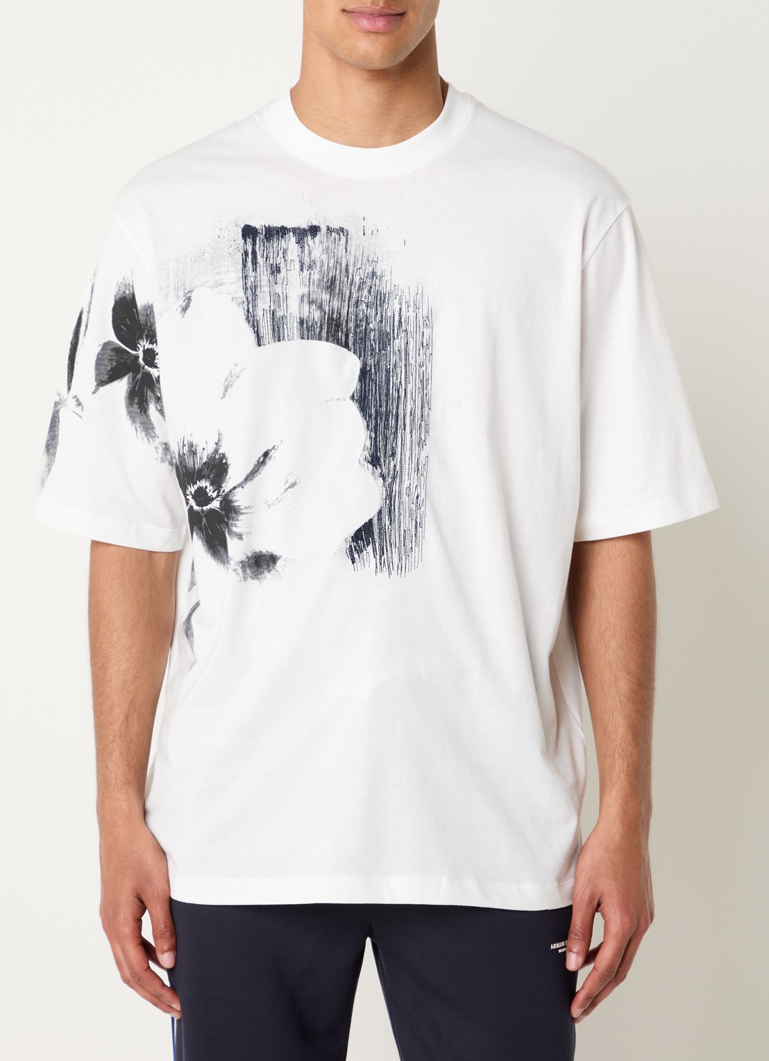 Armani T-shirt met print - detail 4 gebroken wit