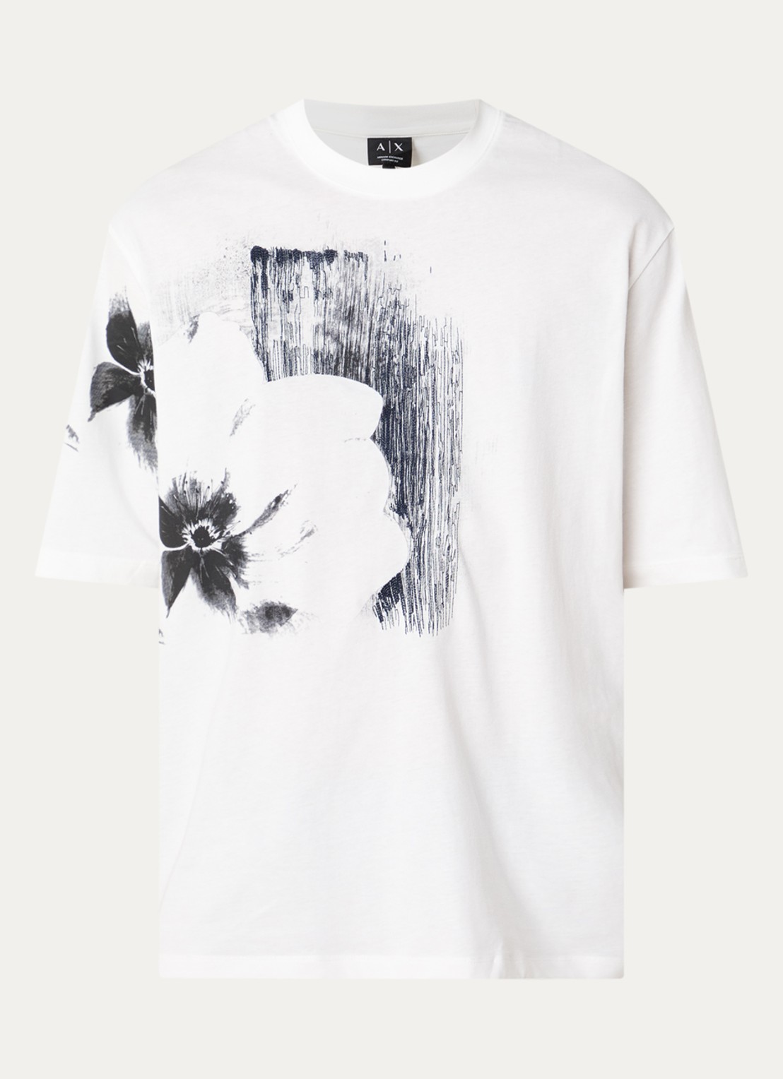Armani T-shirt met print - voorkant 2 gebroken wit