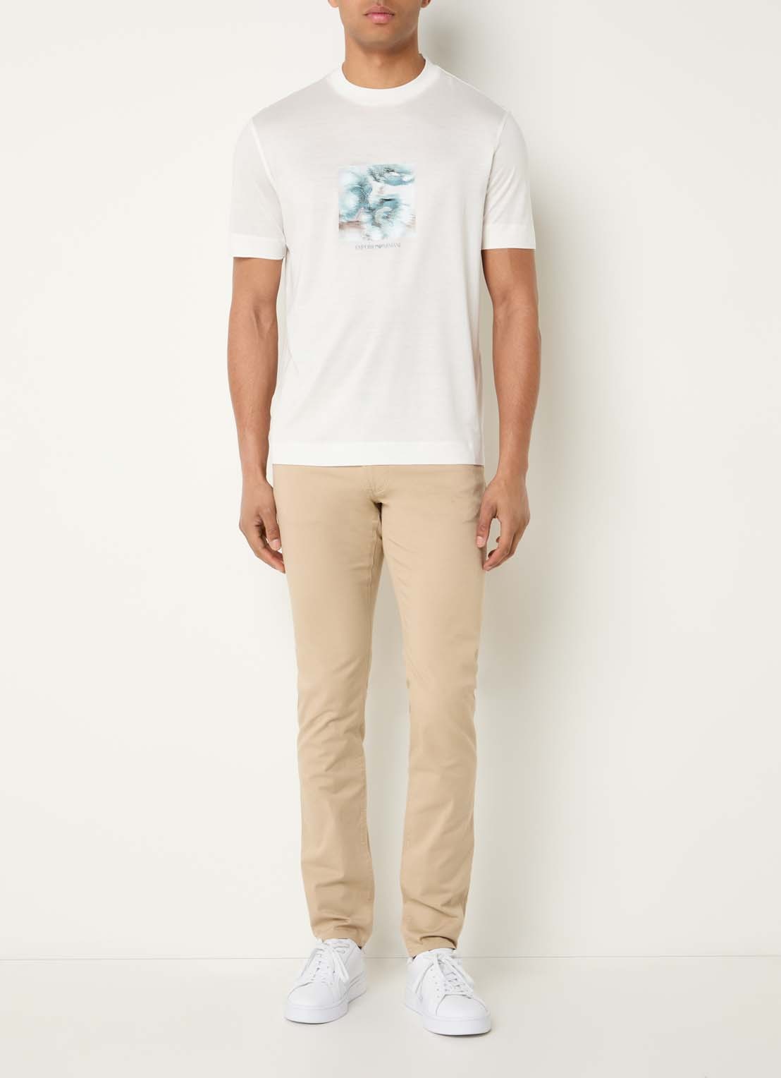 Armani T-shirt met print - voorkant 2 wit