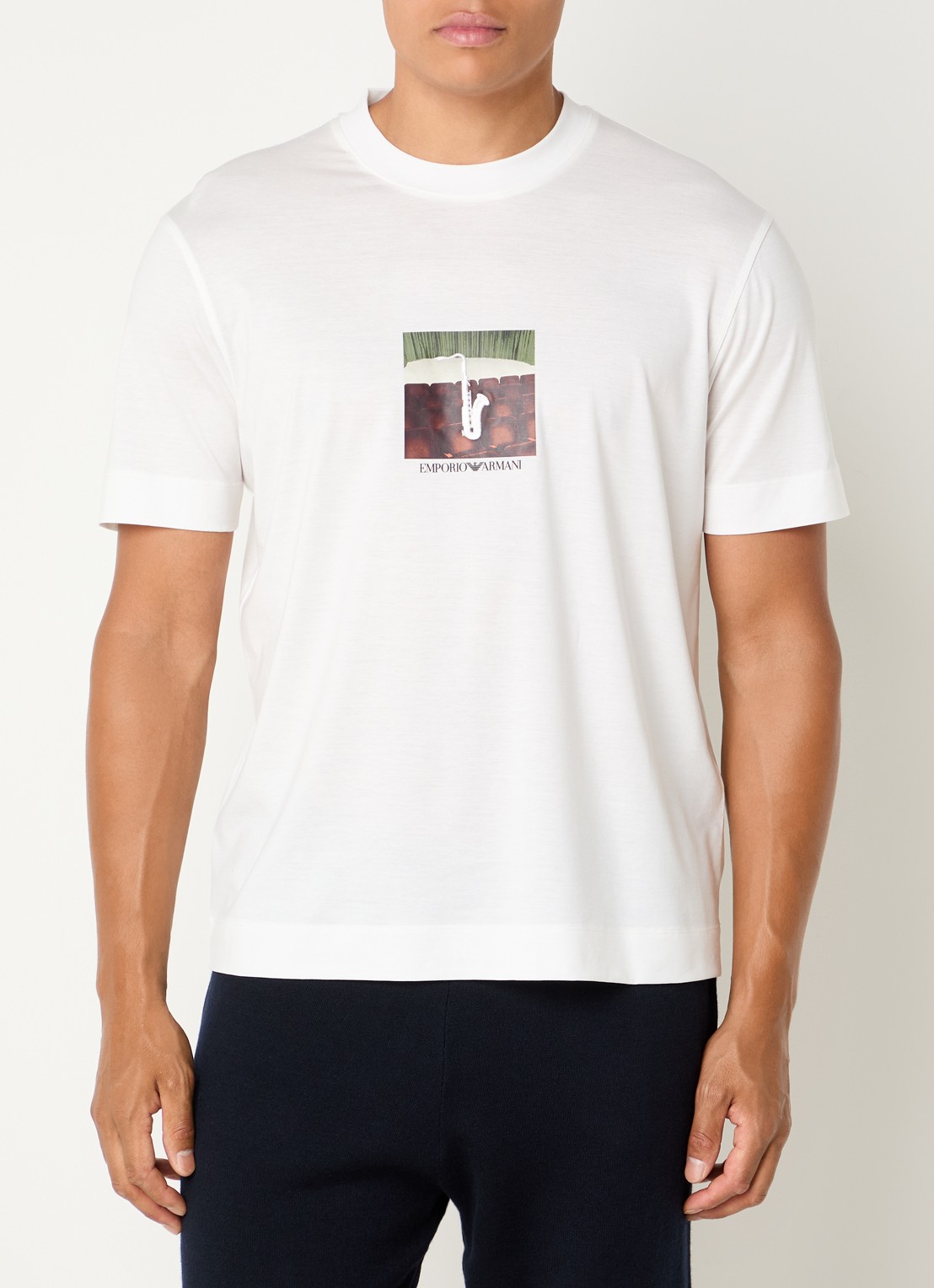 Armani T-shirt met print - detail 4 wit