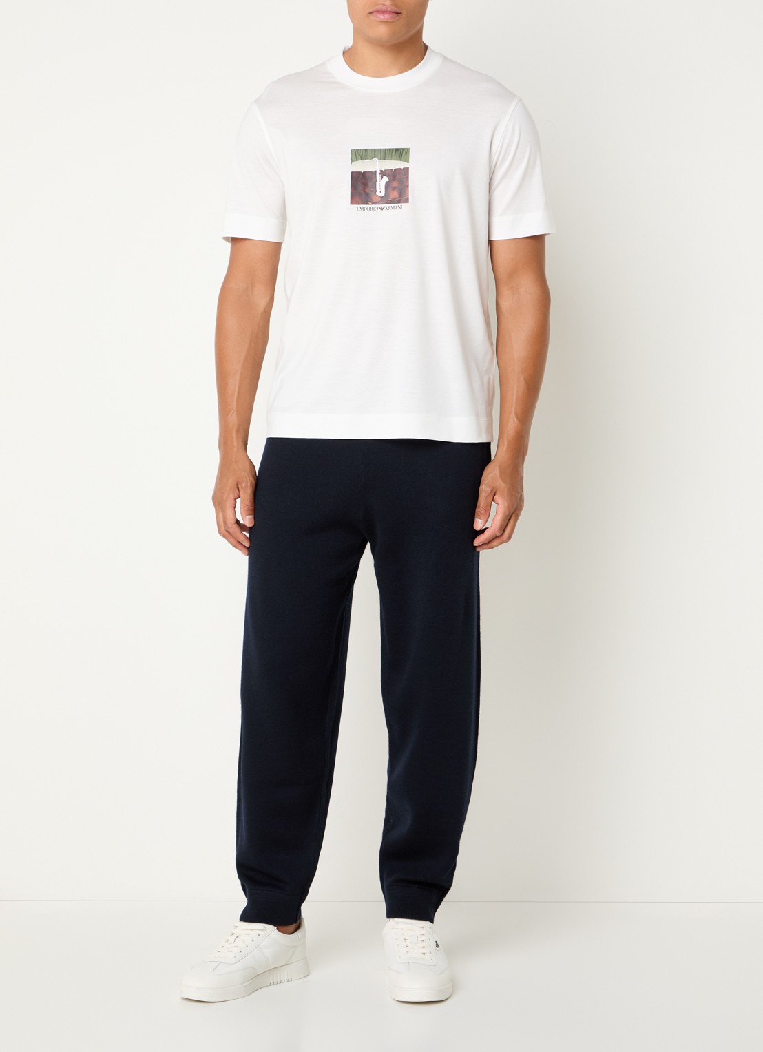 Armani T-shirt met print - voorkant 2 wit