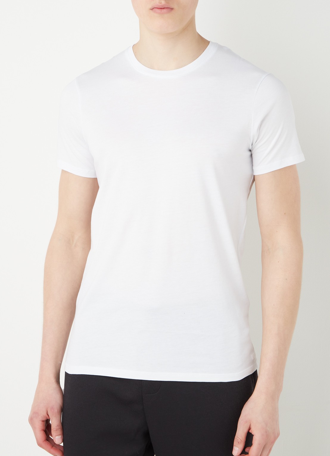 Armani T-shirt met ronde hals - detail wit