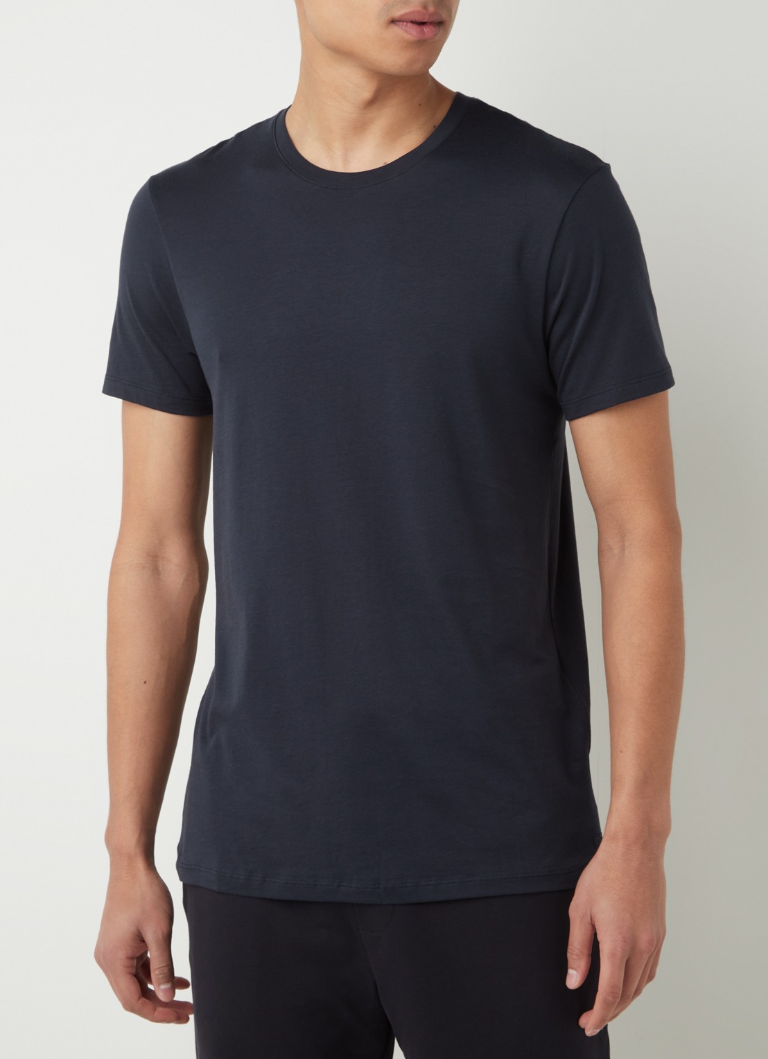 Armani T-shirt met ronde hals - detail donkerblauw