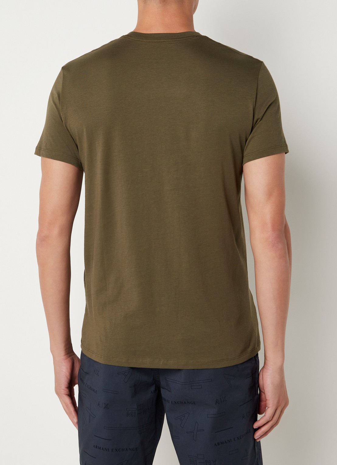 Armani T-shirt met ronde hals - achterkant 4 mosgroen