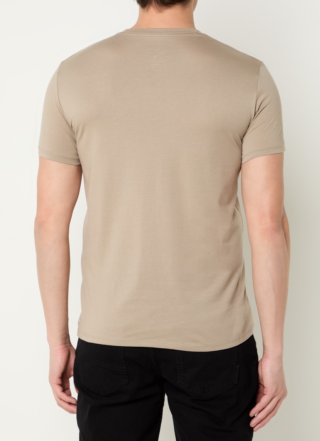 Armani T-shirt met ronde hals - achterkant 3 khaki