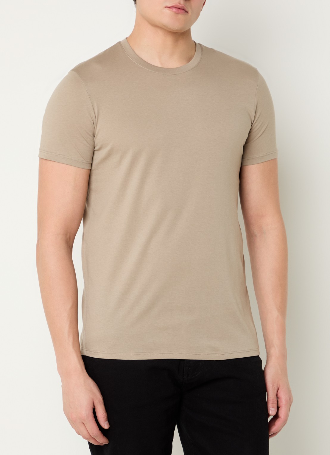 Armani T-shirt met ronde hals - detail 4 khaki