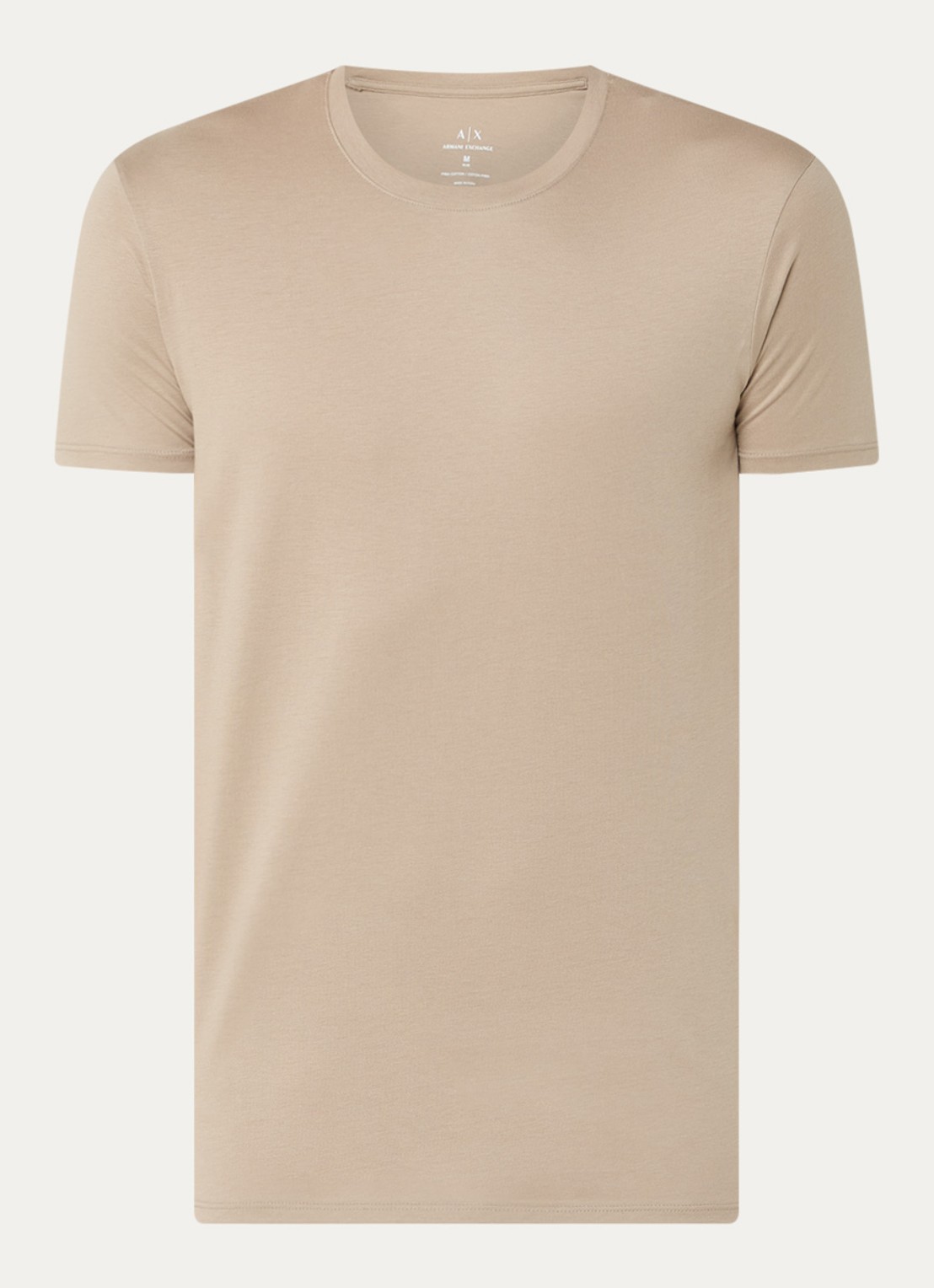 Armani T-shirt met ronde hals - voorkant khaki