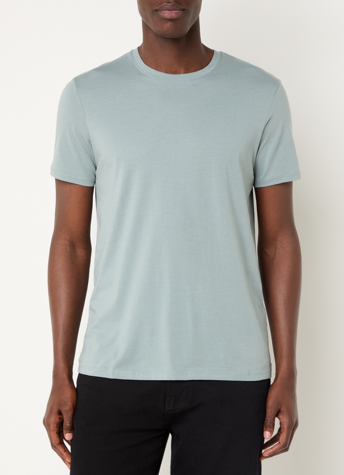 Armani T-shirt met ronde hals - detail lichtblauw