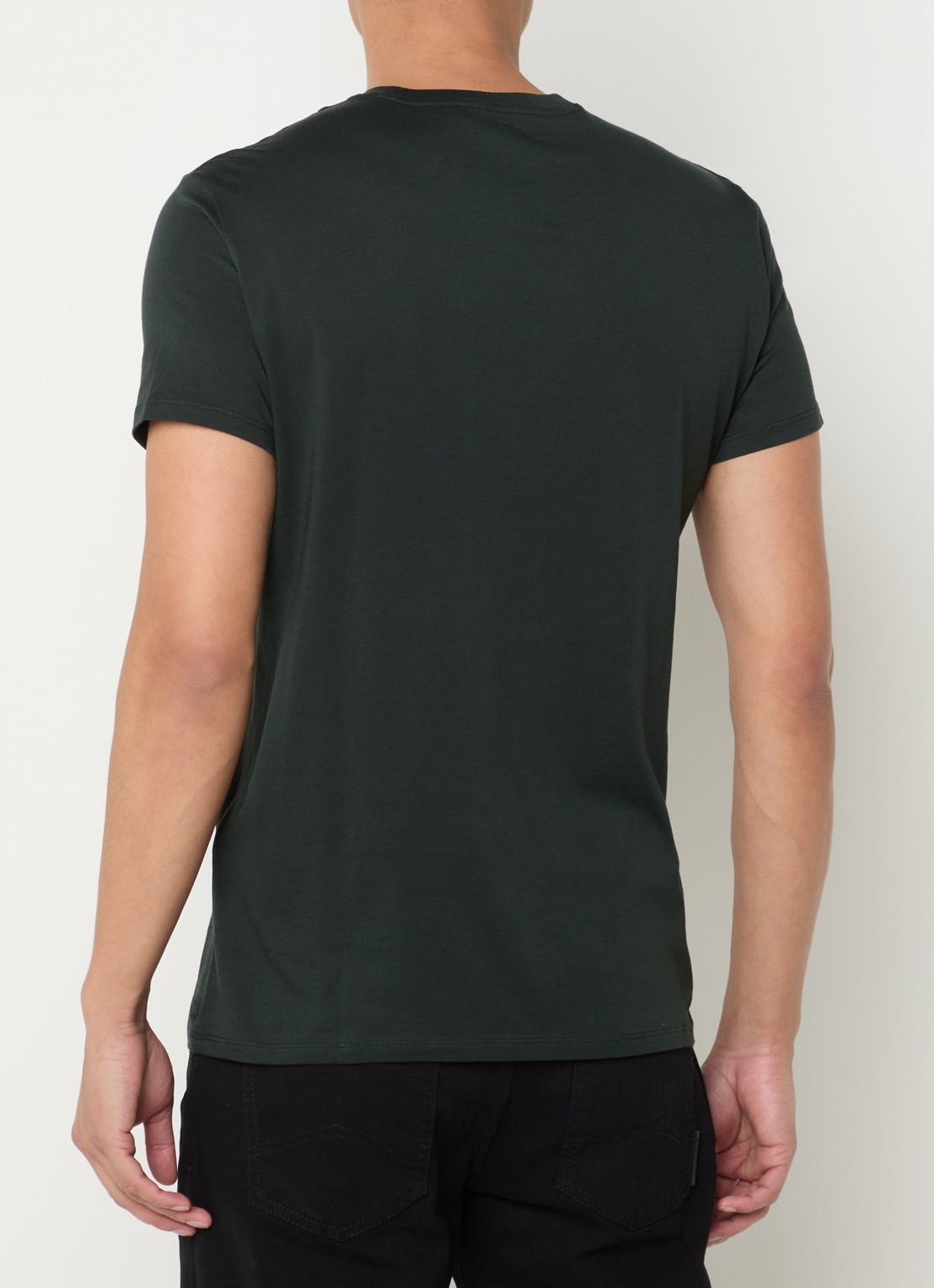Armani T-shirt met ronde hals - achterkant 2 legergroen
