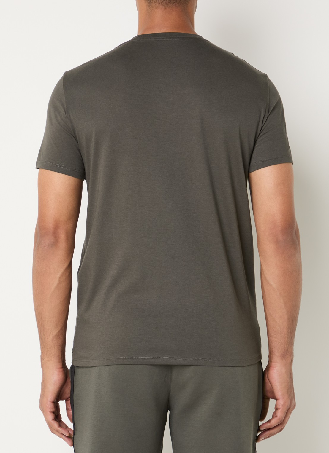 Armani T-shirt met ronde hals - achterkant bronsgroen