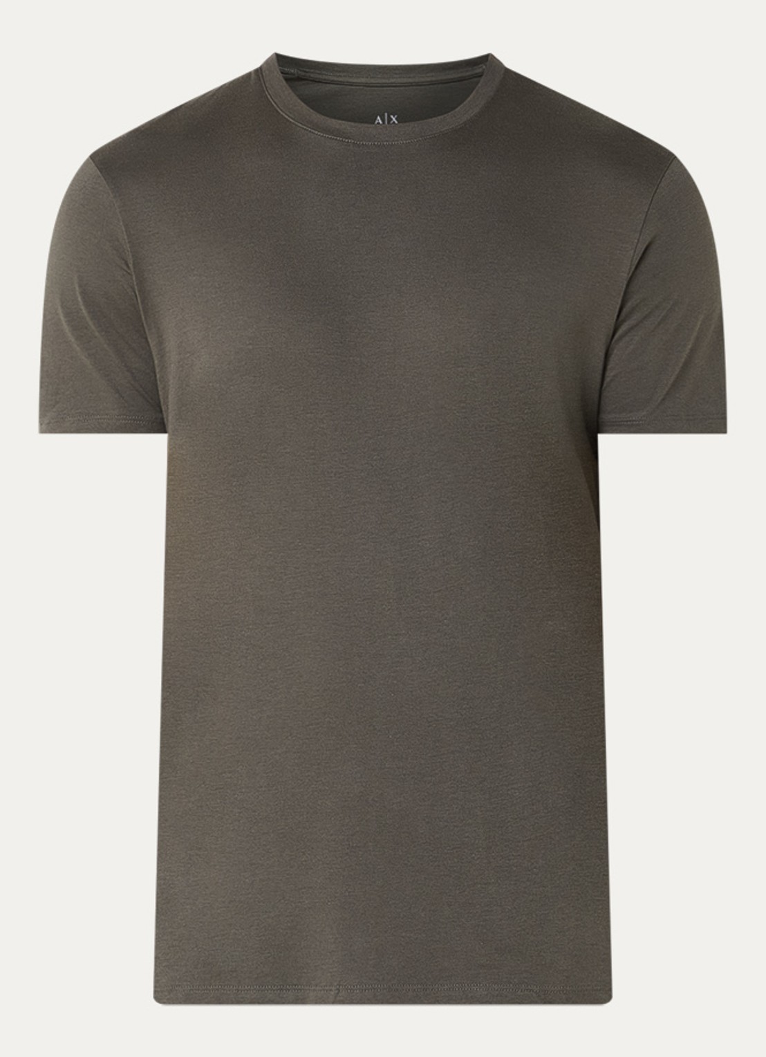 Armani T-shirt met ronde hals - voorkant 2 bronsgroen