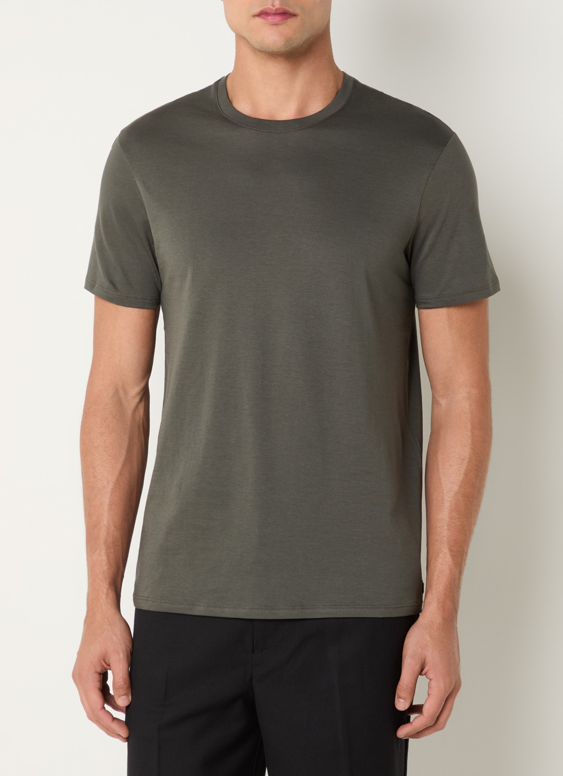 Armani T-shirt met ronde hals - detail 4 okergeel