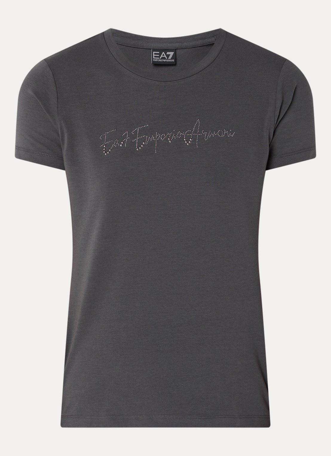 Armani T-shirt met strass - voorkant donkergrijs