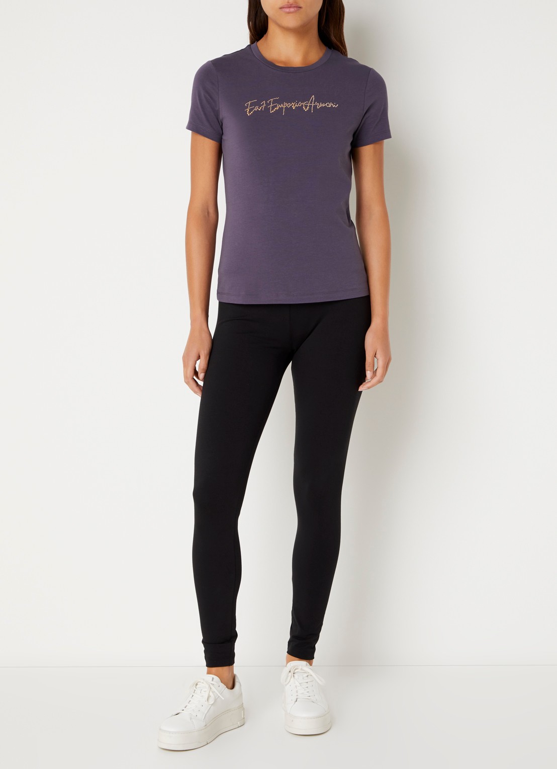 Armani T-shirt met strass - voorkant 2 violet