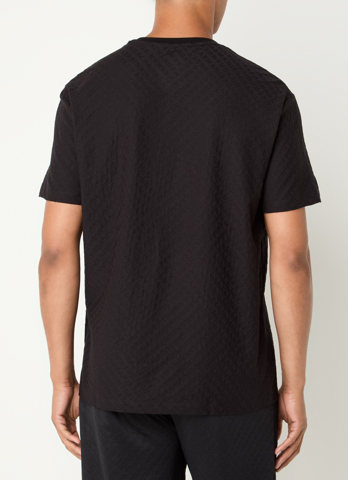 Armani T-shirt met structuur - achterkant zwart