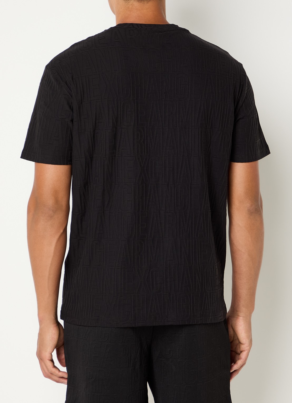 Armani T-shirt met structuur - achterkant 4 zwart