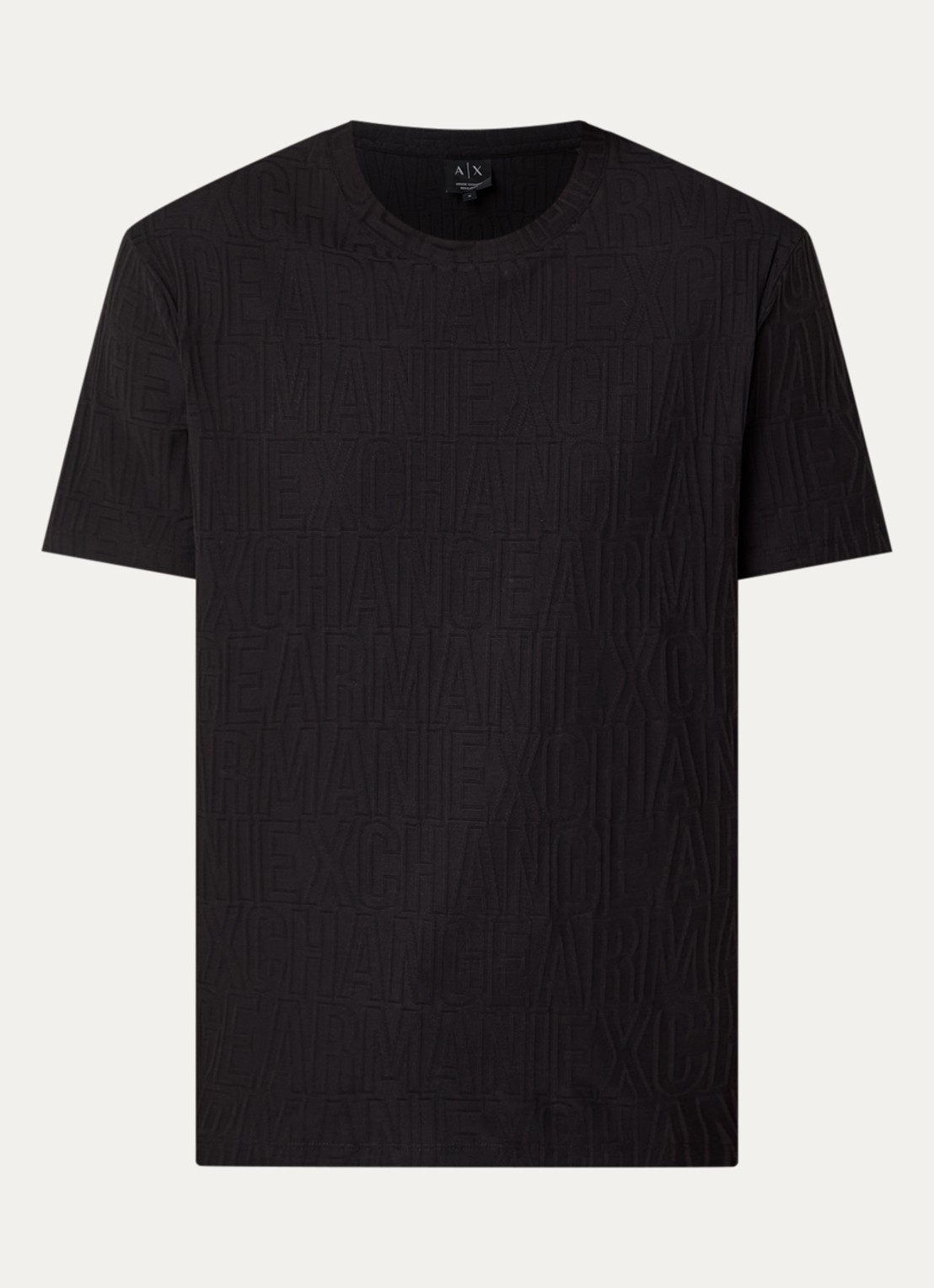 Armani T-shirt met structuur - voorkant zwart