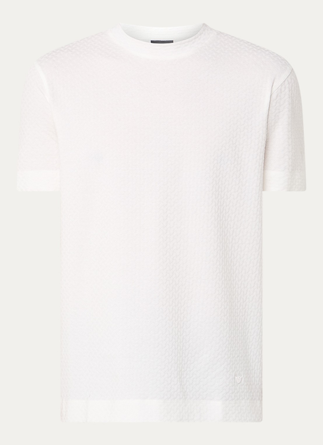 Armani T-shirt met structuur - voorkant 4 gebroken wit