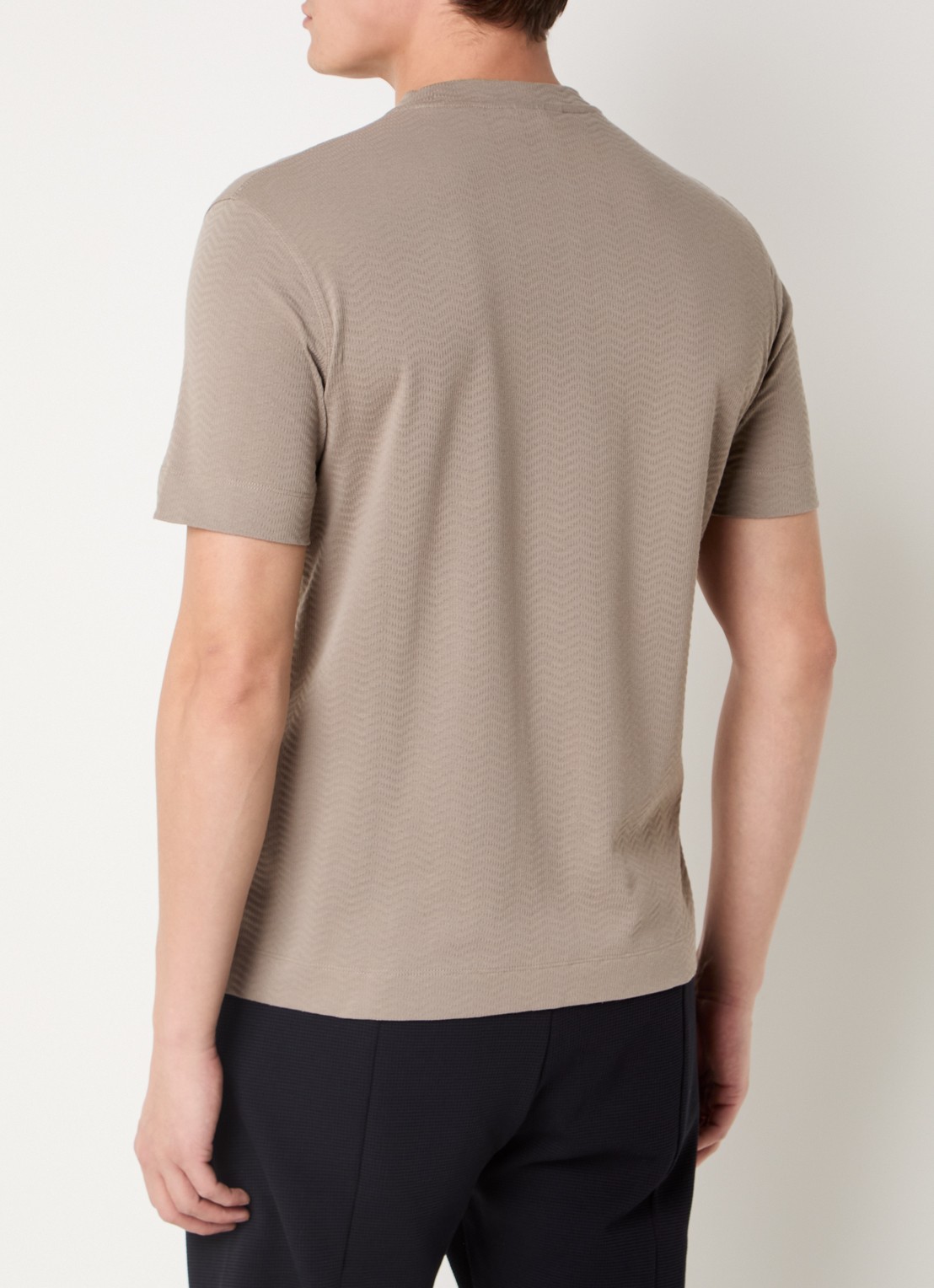 Armani T-shirt met structuur - achterkant 2 zand