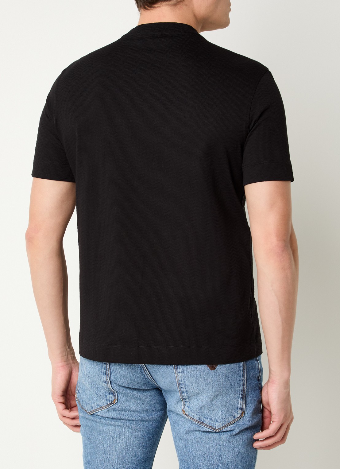 Armani T-shirt met structuur - achterkant zwart