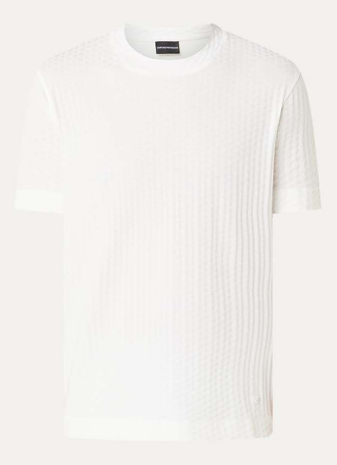 Armani T-shirt met structuur - voorkant 3 ivoor