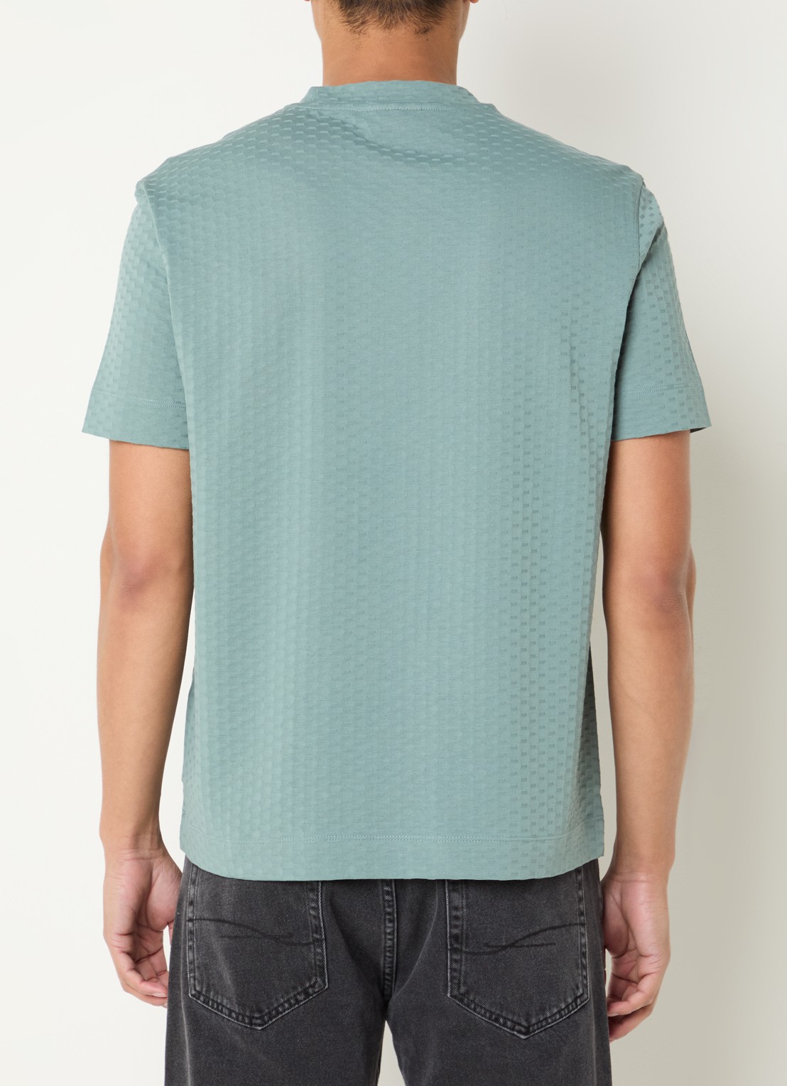 Armani T-shirt met structuur - achterkant mint