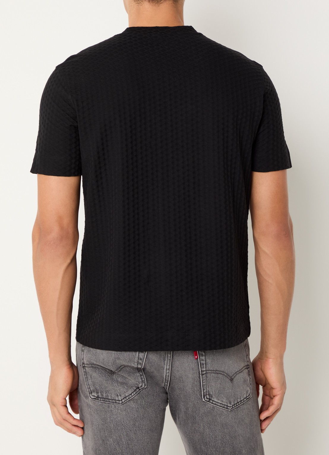 Armani T-shirt met structuur - achterkant 2 zwart