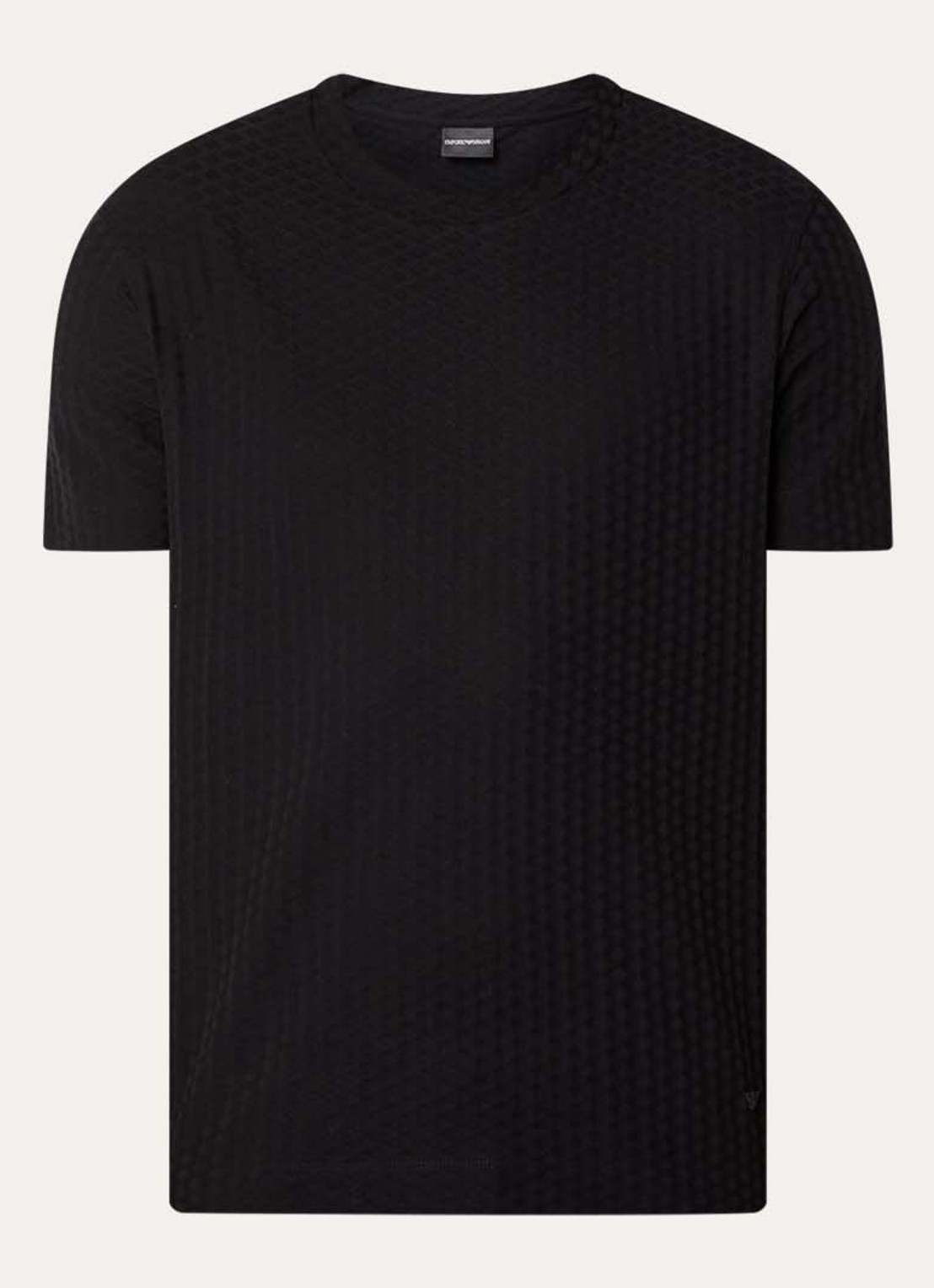 Armani T-shirt met structuur - voorkant 5 zwart