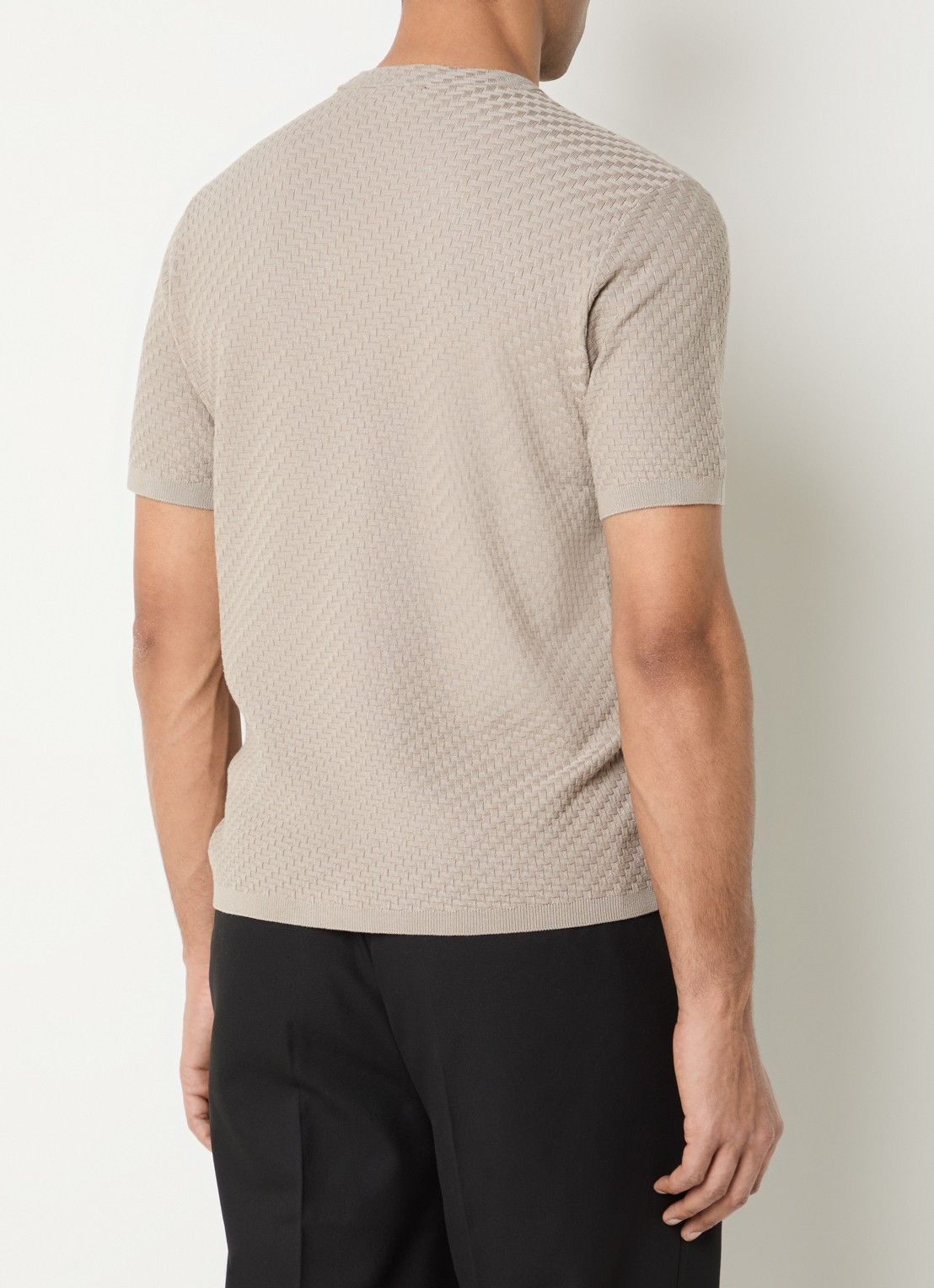 Armani T-shirt met structuur - achterkant 2 khaki