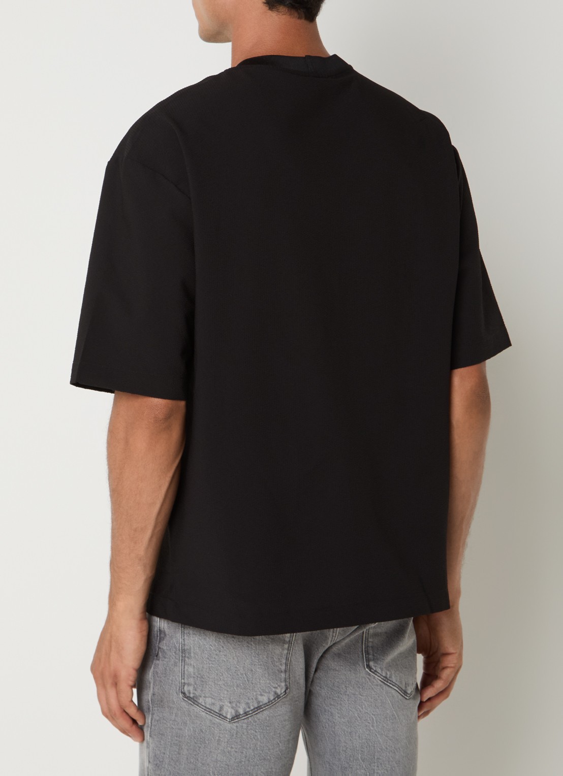 Armani T-shirt met structuur - achterkant zwart