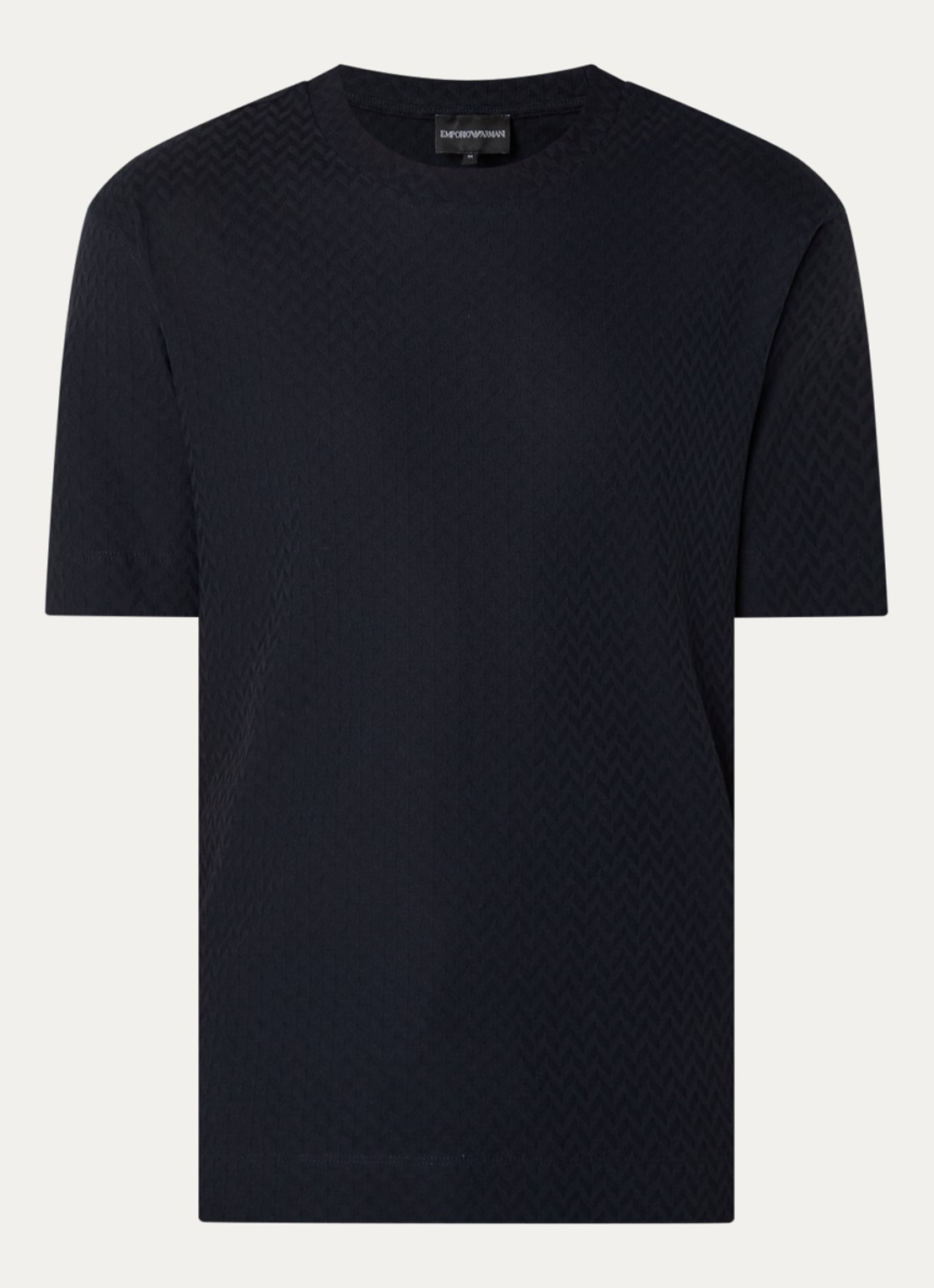 Armani T-shirt met structuur - voorkant 2 donkerblauw