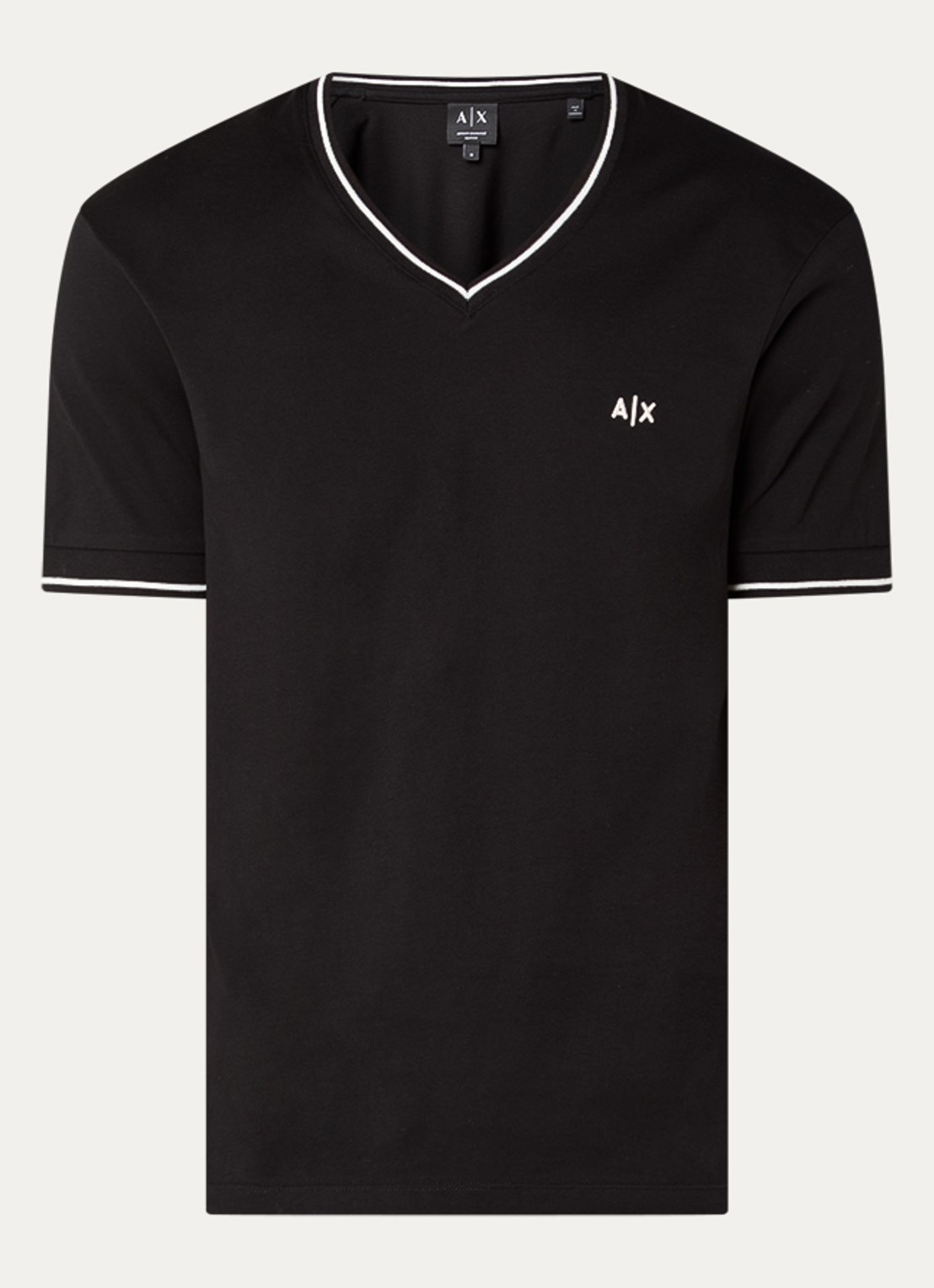 Armani T-shirt met V-hals - voorkant 2 zwart