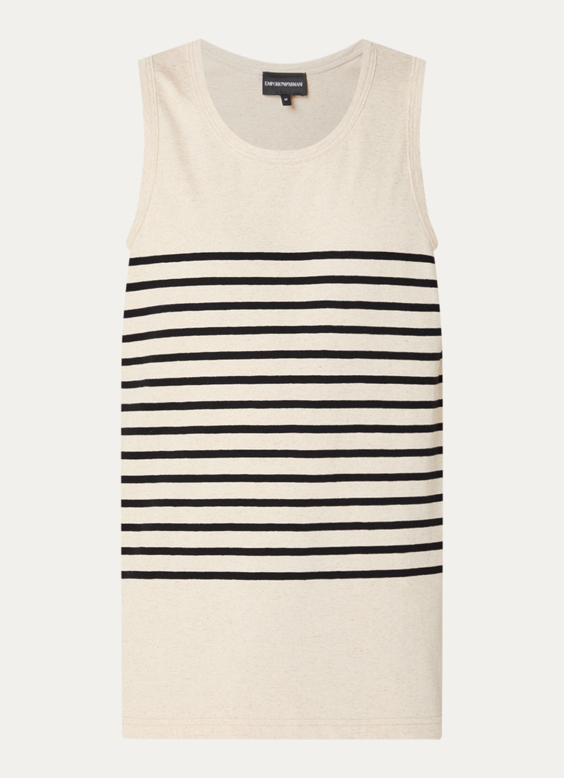 Armani Tanktop in linnenblend met streepprint - voorkant 3 beige