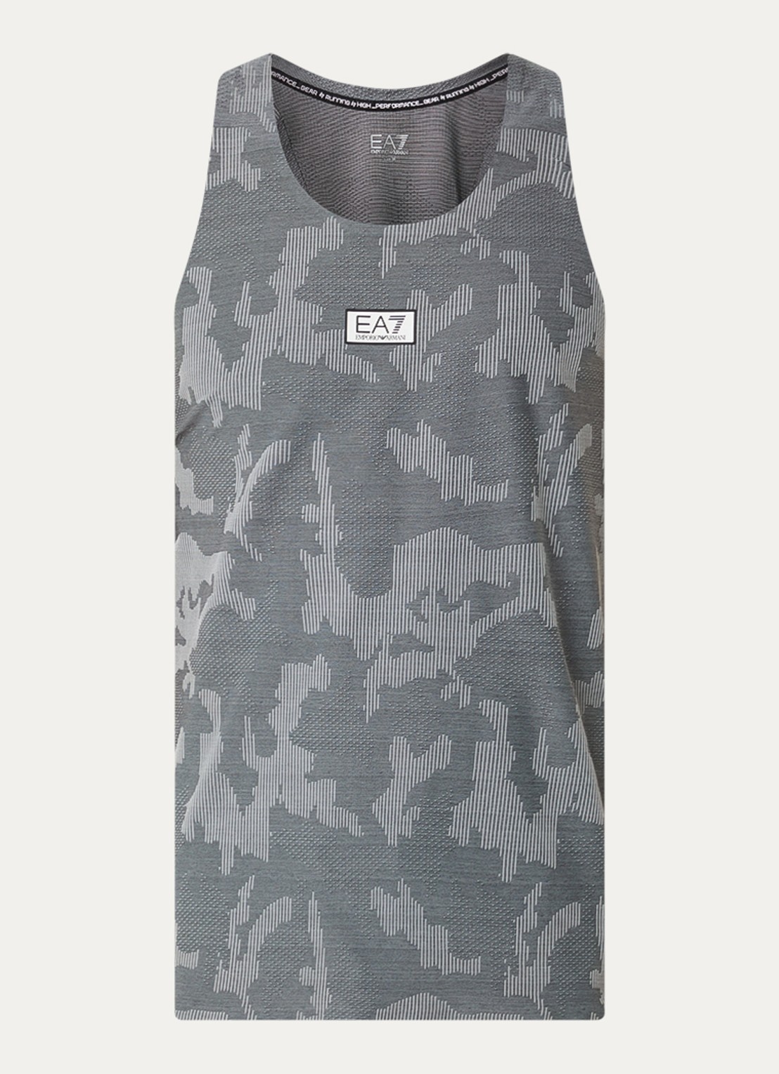 Armani Tanktop met logo en print - voorkant 2 donkergrijs