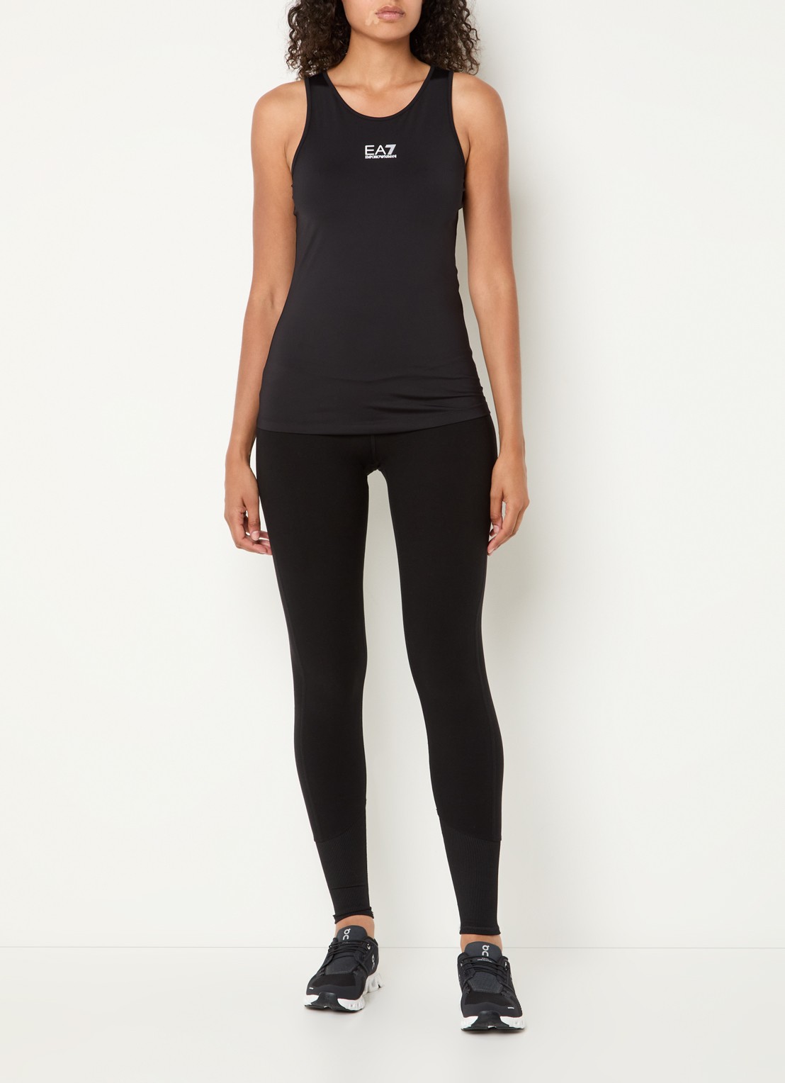Armani Tanktop met logo  - voorkant 2 zwart