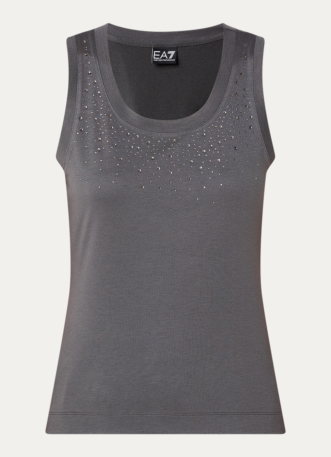 Armani Tanktop met strass  - voorkant donkergrijs