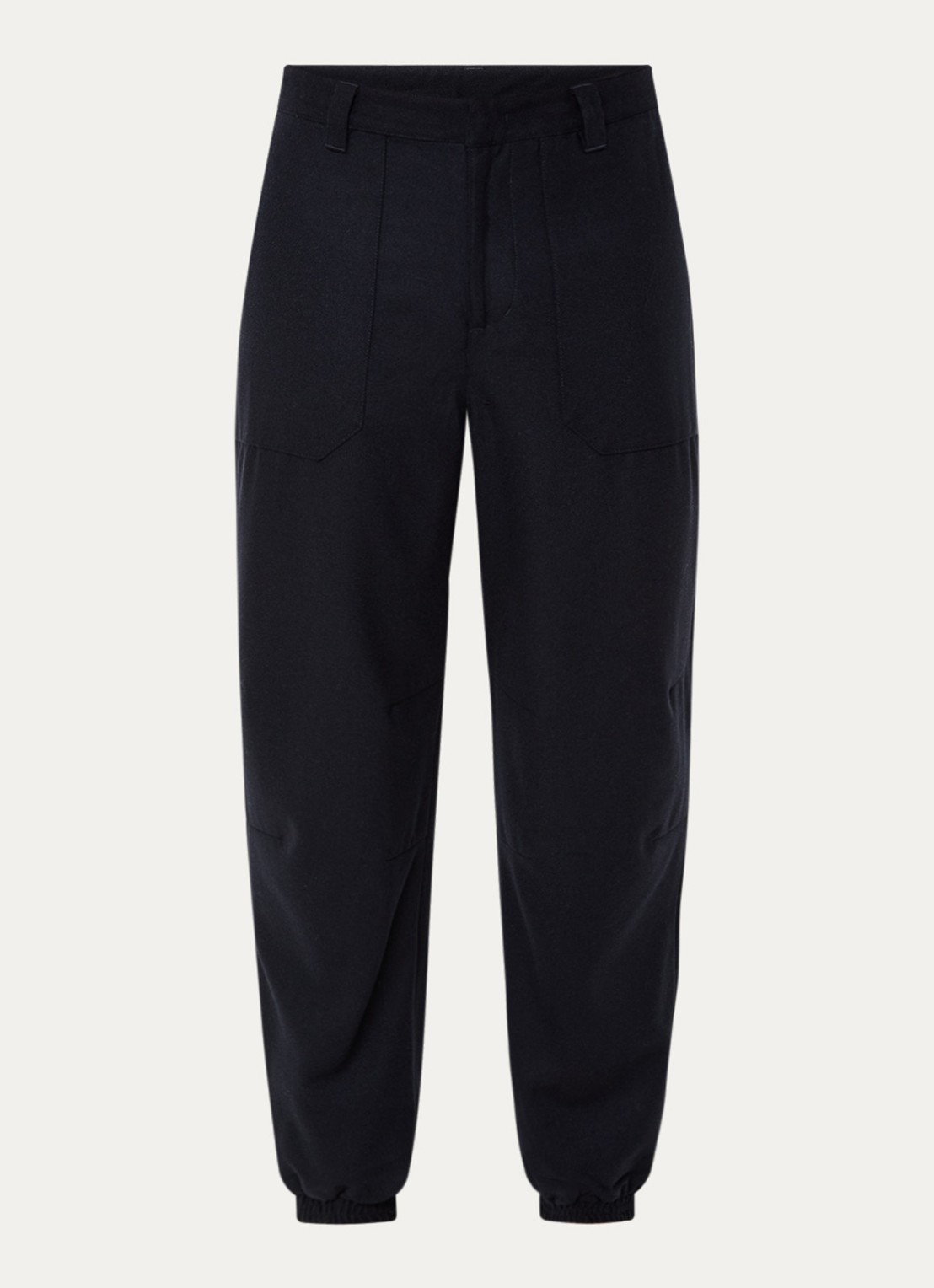Armani Tapered fit broek in scheerwolblend met opgestikte zakken - voorkant 4 donkerblauw