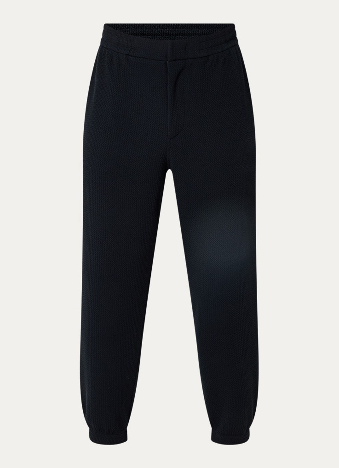 Armani Tapered fit broek met steekzakken en structuur - voorkant donkerblauw
