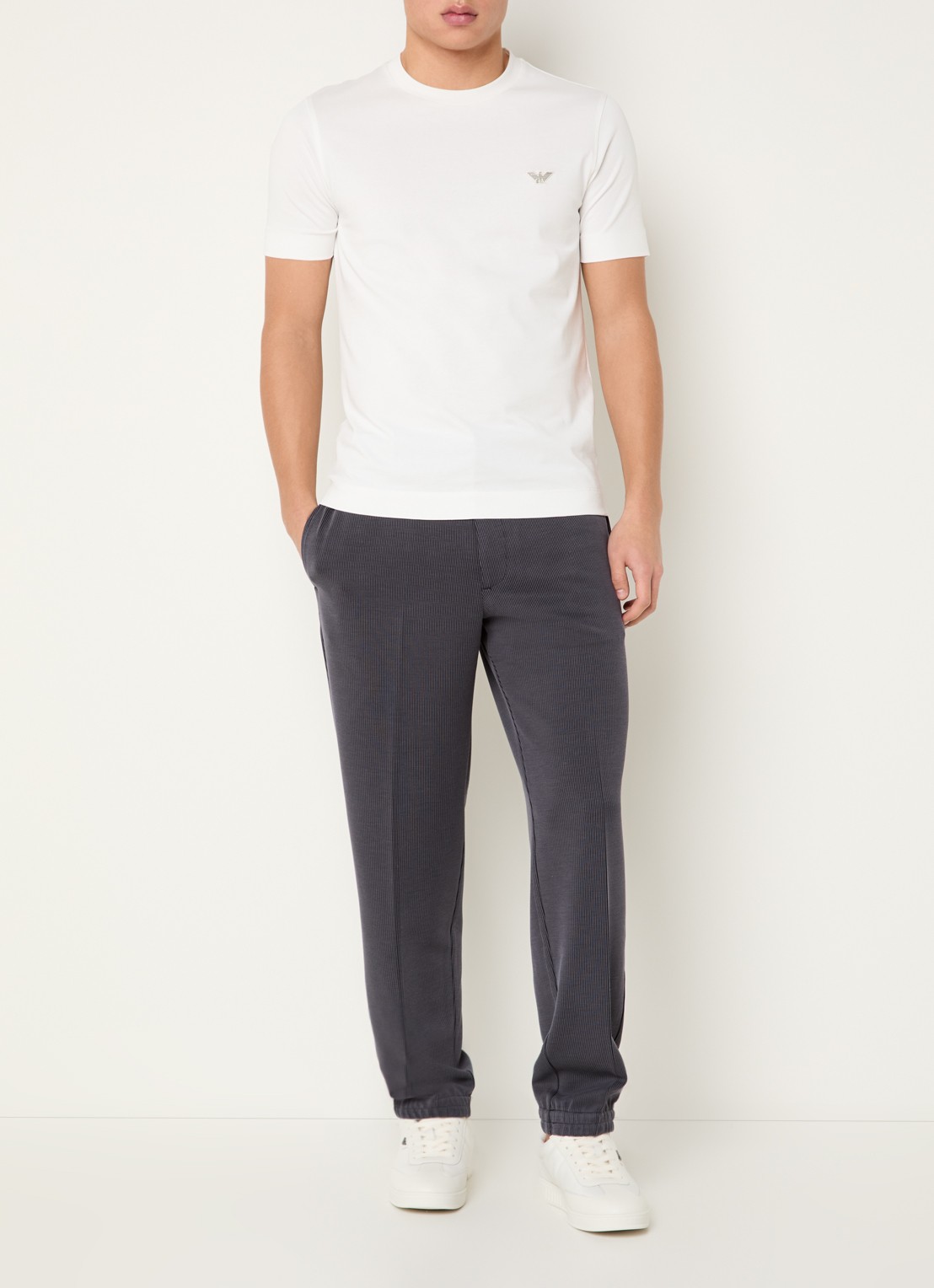 Armani Tapered fit broek met steekzakken - voorkant 5 donkergrijs