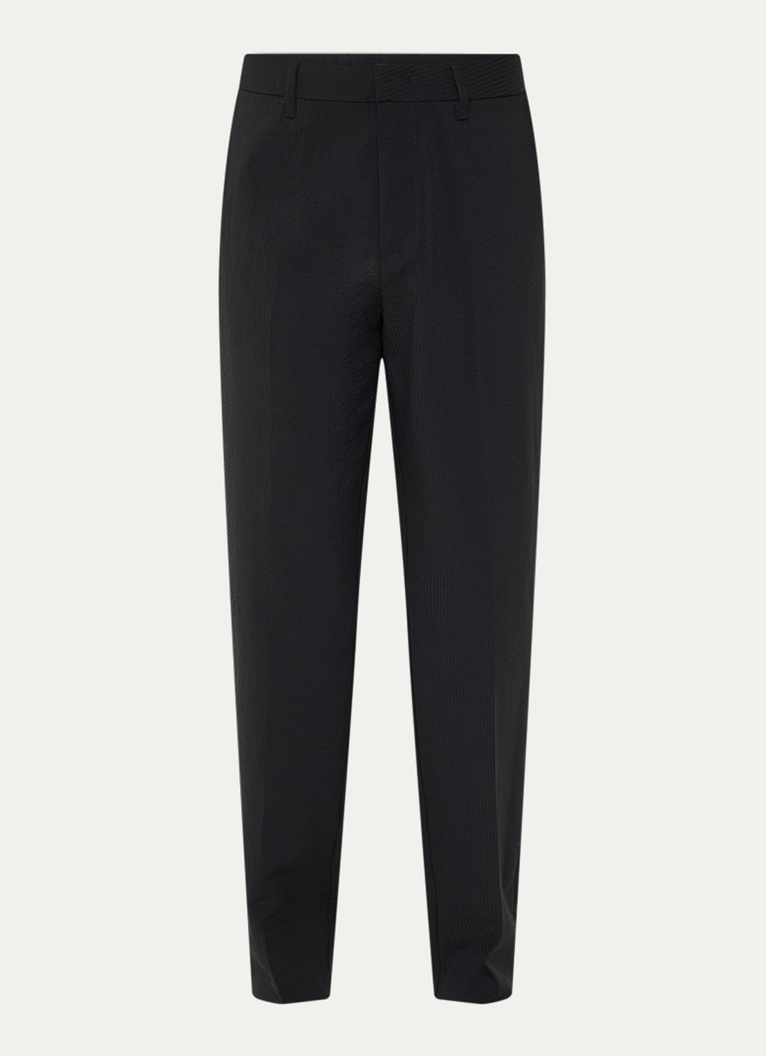 Armani Tapered fit chino met streepprint - voorkant 2 antraciet