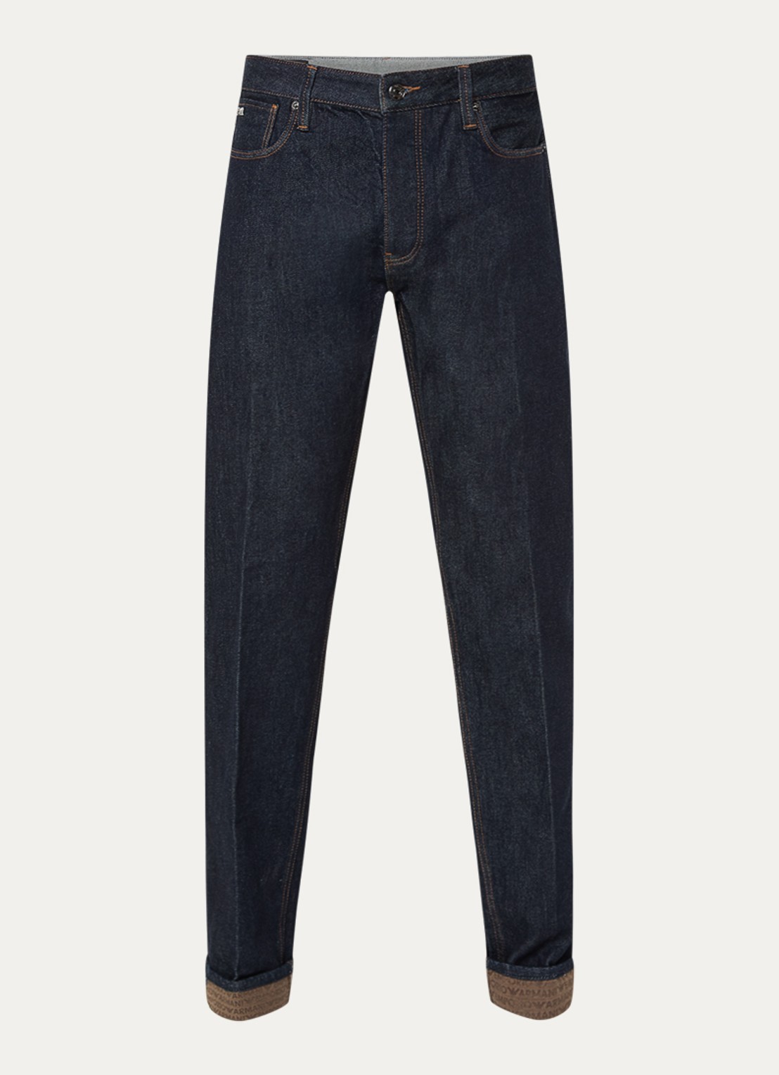 Armani Tapered fit jeans met donkere wassing - voorkant 7 indigo