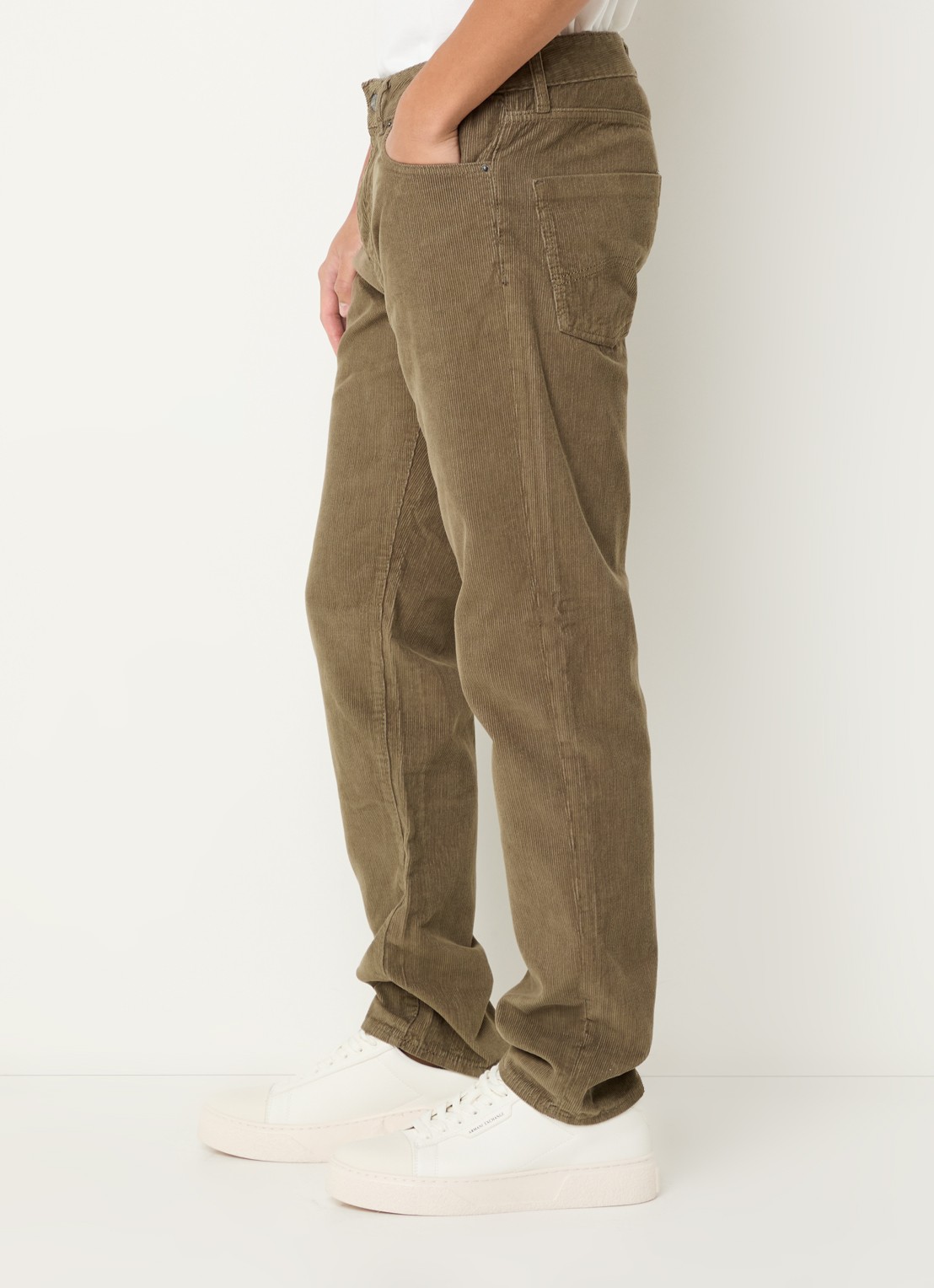 Armani Tapered fit jeans met gekleurde wassing - detail 2 legergroen